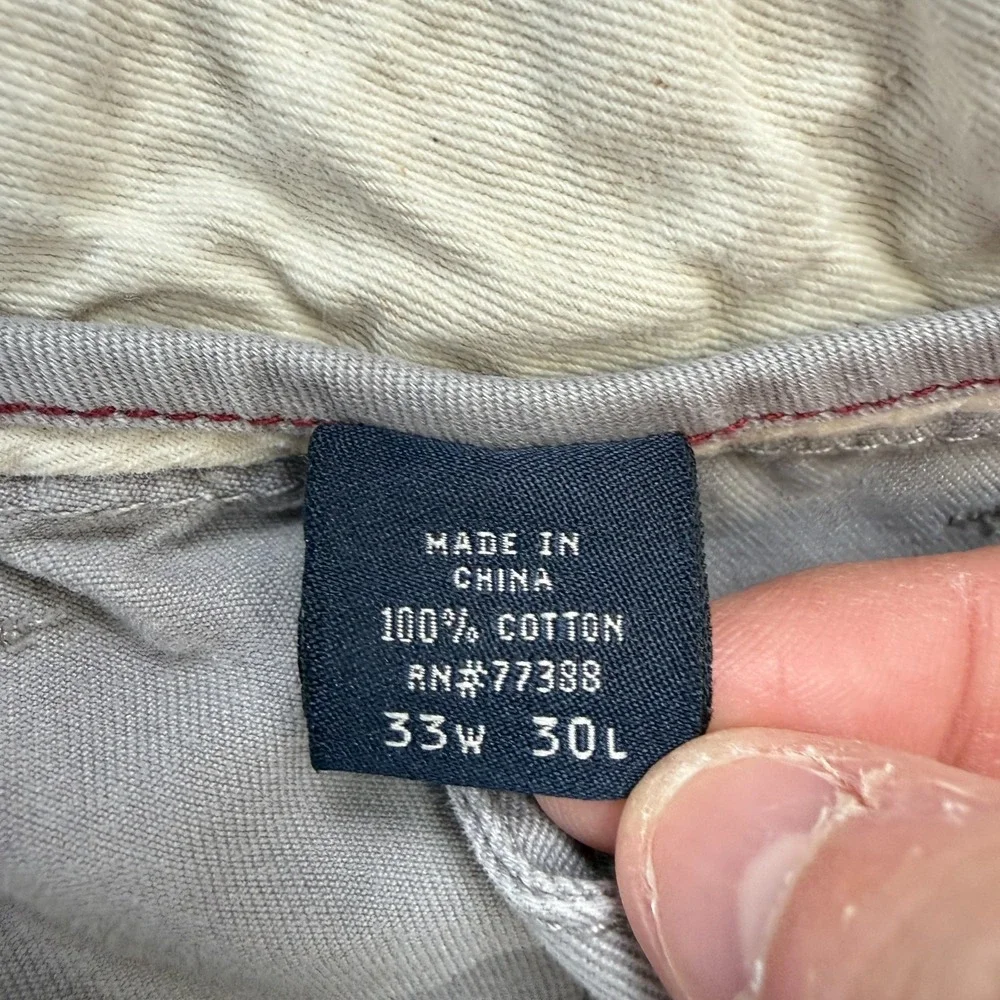 J Crew Pants Mens 33x30 (Fit 31x29) Gray Slim Fit Broken In Chino Preppy Y2K‎